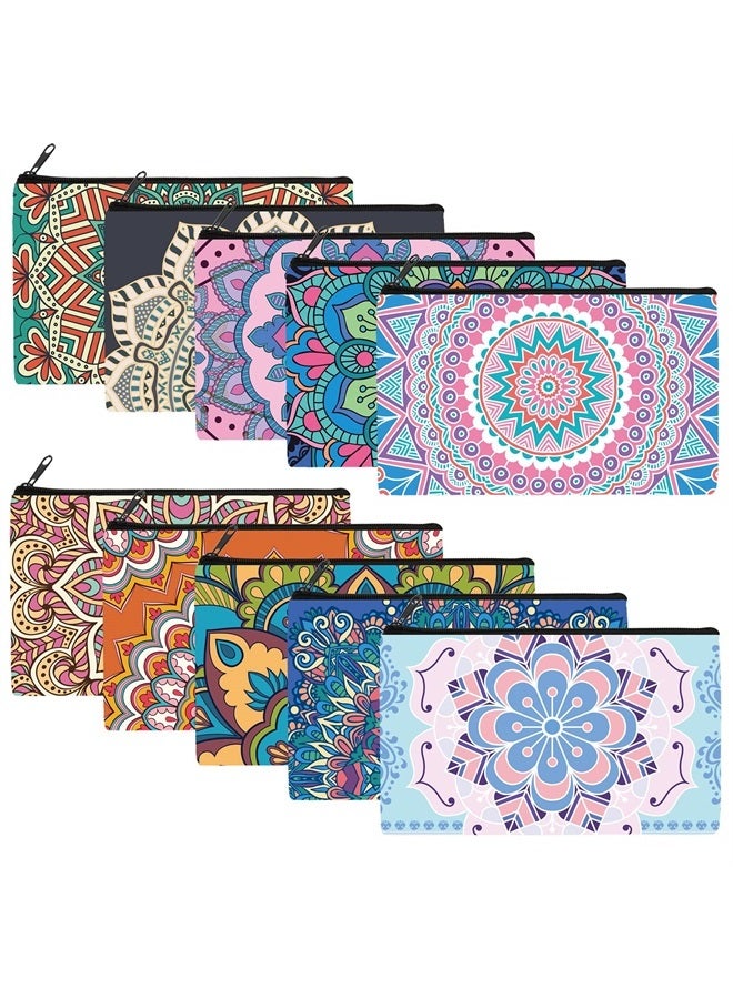 Reginary 20 Pieces Cosmetic Bag for Women, Roomy Makeup Bags with Zipper Toiletry Bag Pouch Travel Packing Accessory Organizer Gifts, 7 x 4.3 Inches (Mandala) - Image 1
