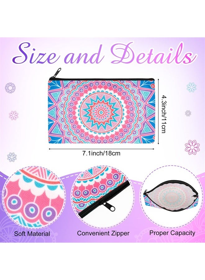 Reginary 20 Pieces Cosmetic Bag for Women, Roomy Makeup Bags with Zipper Toiletry Bag Pouch Travel Packing Accessory Organizer Gifts, 7 x 4.3 Inches (Mandala) - Image 2