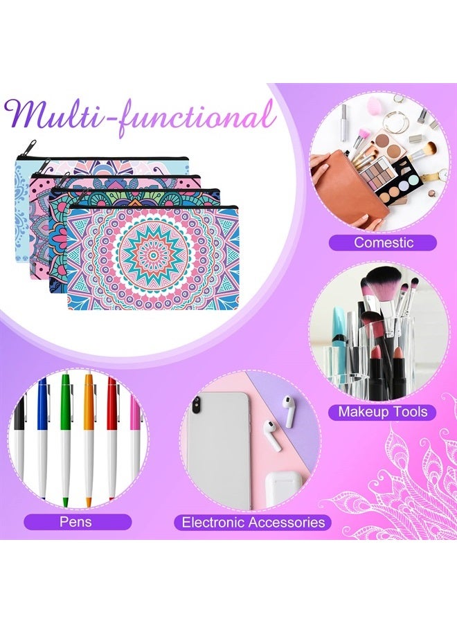 Reginary 20 Pieces Cosmetic Bag for Women, Roomy Makeup Bags with Zipper Toiletry Bag Pouch Travel Packing Accessory Organizer Gifts, 7 x 4.3 Inches (Mandala) - Image 4