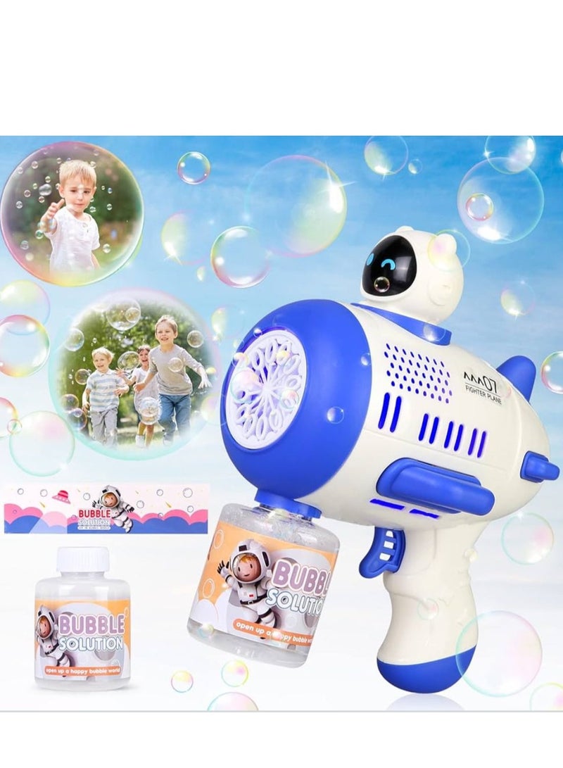 بابل مسدس فقاعات للأطفال من كرامو، آلة فقاعات مع محلول فقاعات 80 ملليلتر، بأضواء، لعبة هدية للأماكن الخارجية للأطفال الأولاد والبنات لحفلات أعياد الميلاد، أزرق - Image 1