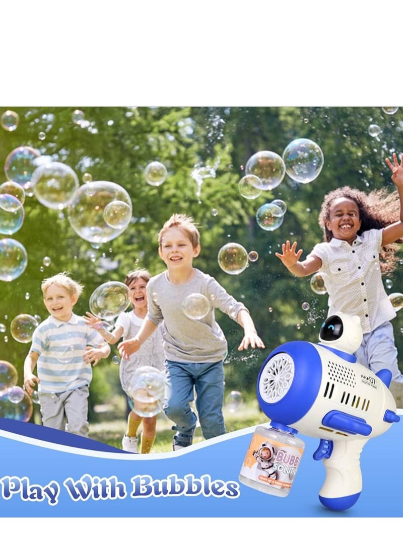 بابل مسدس فقاعات للأطفال من كرامو، آلة فقاعات مع محلول فقاعات 80 ملليلتر، بأضواء، لعبة هدية للأماكن الخارجية للأطفال الأولاد والبنات لحفلات أعياد الميلاد، أزرق - Image 2