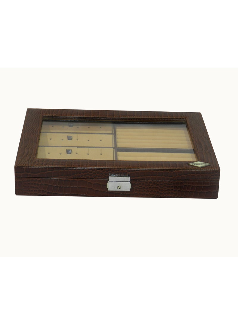 LAVERI LEATHER Laveri Genuine Leather Earring Box And Ring Organizer Storage Stud Tray Showcase Storage Case - Image 2