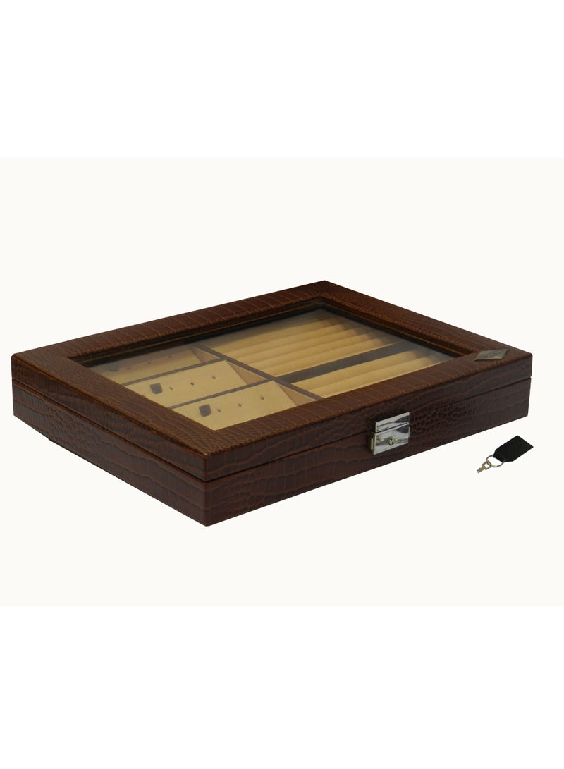 LAVERI LEATHER Laveri Genuine Leather Earring Box And Ring Organizer Storage Stud Tray Showcase Storage Case - Image 5