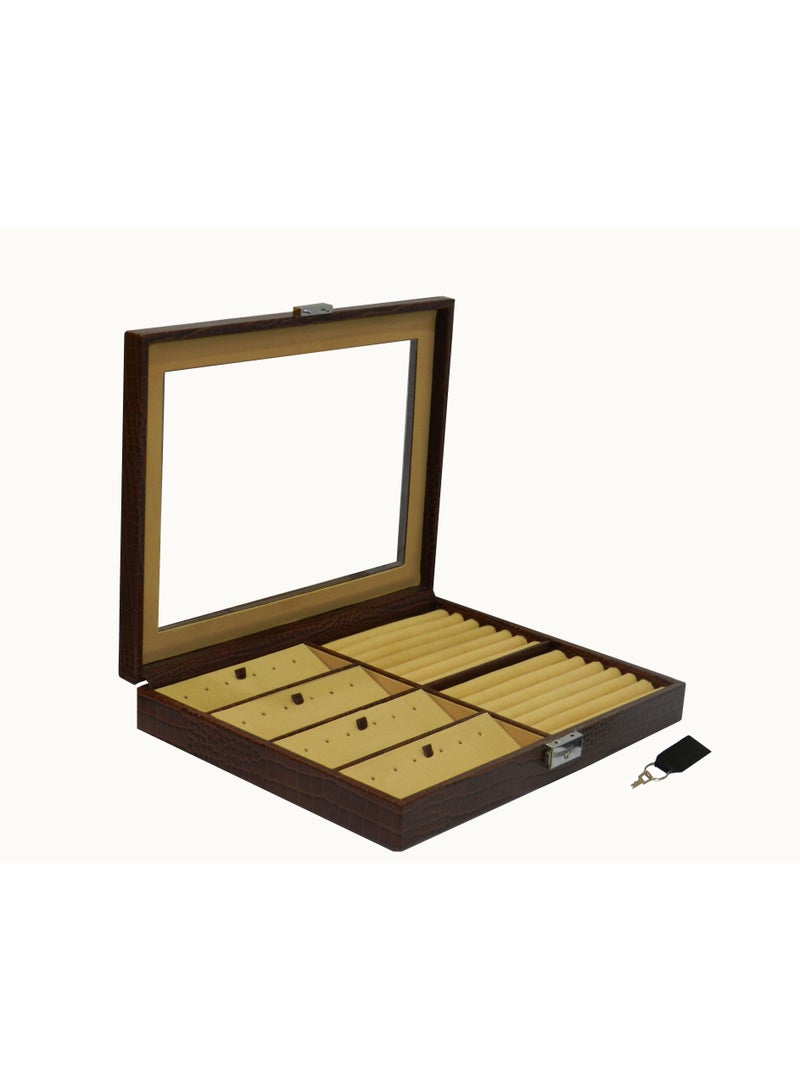 LAVERI LEATHER Laveri Genuine Leather Earring Box And Ring Organizer Storage Stud Tray Showcase Storage Case - Image 3