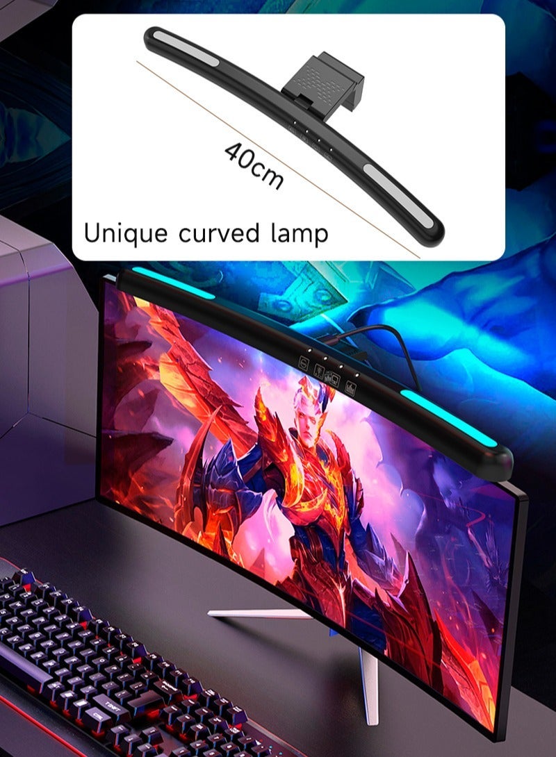Sharpdo Computer Monitor Light Bar Curved Computer Monitor Lamp with 7 RGB Light Modes USB LED Desk Lamp with Touch Control for Gaming/Home/Office - Image 1