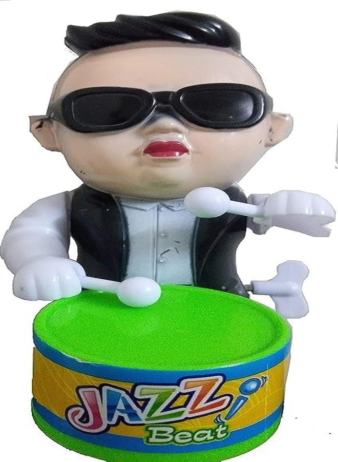 ARSDEWY Plastic Boy Drumming and Dancing Action Toy, Multicolour