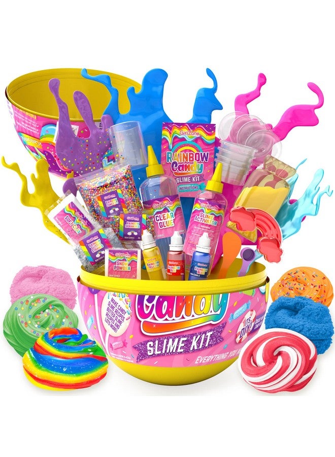 GirlZone Rainbow Candy Diy Slime Kit, Amazing Slime Making Kit To Create Rainbow Slime And Cloud Slime, Exciting Gift Idea & Fun Sensory Toy For Kids, Ideal Thanksgiving Gift - Image 1