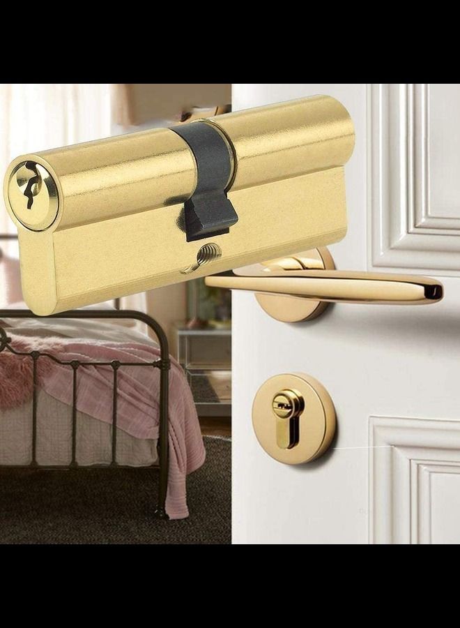 ABBASALI Security Double Cylinder Door Barrel European Door Lock with Keys, Brass Finish, Anti-Shock Anti-Drilling Anti-Pique Door Lock 54mm - Image 3