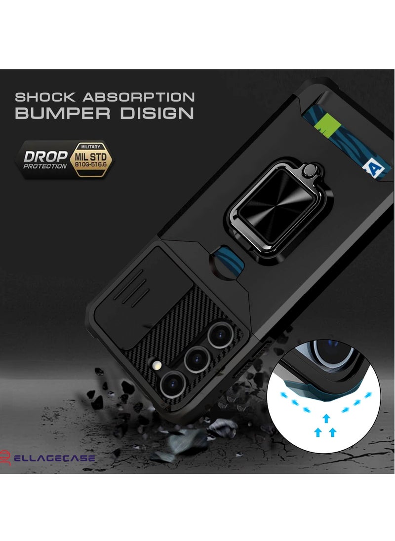 ELLAGECASE Impact-Resistant Case with Card Slot, Stand & Solid Camera Protection for Samsung Galaxy S23 – Includes Hidden Metal Plate  - Image 2