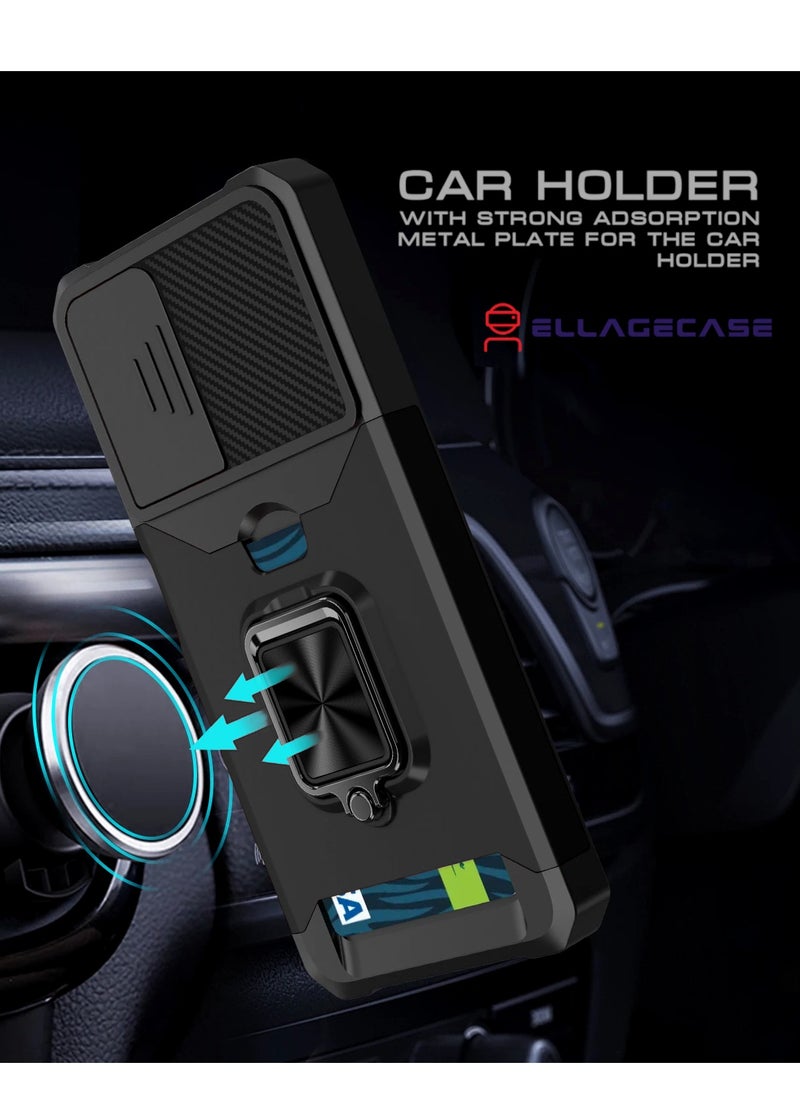 ELLAGECASE Impact-Resistant Case with Card Slot, Stand & Solid Camera Protection for Samsung Galaxy S23 – Includes Hidden Metal Plate  - Image 4