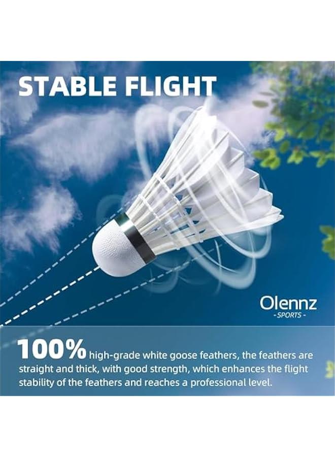 TRASSLE Badminton Birdies Shuttlecocks High-Speed Goose Feather Pack of 12 Durable and Stable for Indoor and Outdoor - Image 2