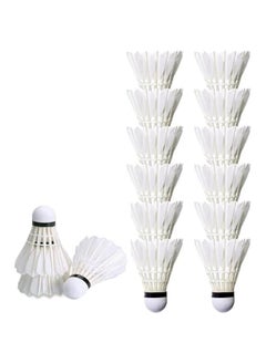 TRASSLE Badminton Birdies Shuttlecocks High-Speed Goose Feather Pack of 12 Durable and Stable for Indoor and Outdoor  - Image 1