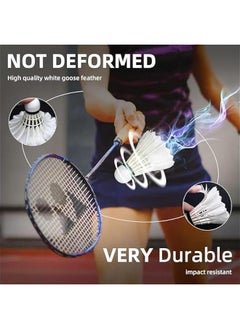 TRASSLE Badminton Birdies Shuttlecocks High-Speed Goose Feather Pack of 12 Durable and Stable for Indoor and Outdoor  - Image 3