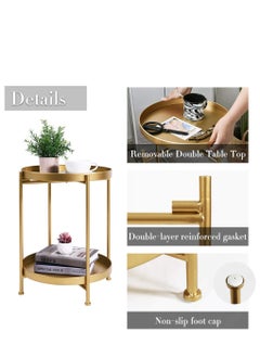 Arabest Sofa Table Tea Table Nordic Retro Living Room Balcony Small Round Table Coffee Table Light Luxury Simple Side Table Bedside Small Table Modern Coffee Table  - Image 5
