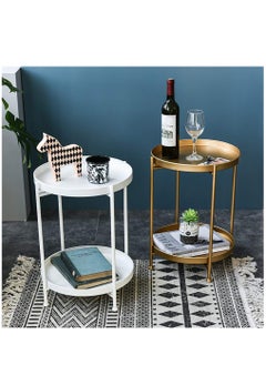 Arabest Sofa Table Tea Table Nordic Retro Living Room Balcony Small Round Table Coffee Table Light Luxury Simple Side Table Bedside Small Table Modern Coffee Table  - Image 3