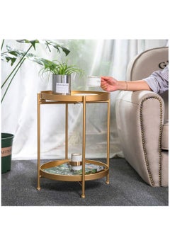 Arabest Sofa Table Tea Table Nordic Retro Living Room Balcony Small Round Table Coffee Table Light Luxury Simple Side Table Bedside Small Table Modern Coffee Table  - Image 4