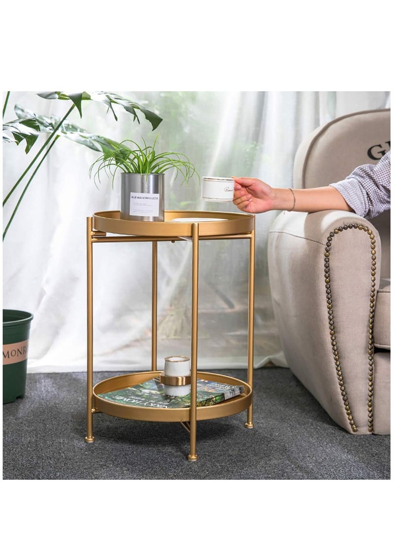 Arabest Sofa Table Tea Table Nordic Retro Living Room Balcony Small Round Table Coffee Table Light Luxury Simple Side Table Bedside Small Table Modern Coffee Table  - Image 4