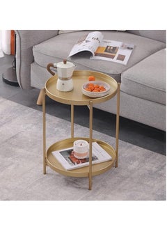 Arabest Sofa Table Tea Table Nordic Retro Living Room Balcony Small Round Table Coffee Table Light Luxury Simple Side Table Bedside Small Table Modern Coffee Table  - Image 2