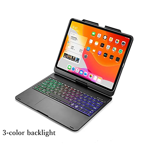 HENGHUI 360° Rotatable Keyboard for iPad Pro 13 inch (M4)/ iPad Air 13 inch (M2)/ iPad Pro 12.9" 6th/5th/4th/3rd Generation Backlight Keyboard with Trackpad, Integrated Foldable Keyboard Cover (Silver) - Image 3