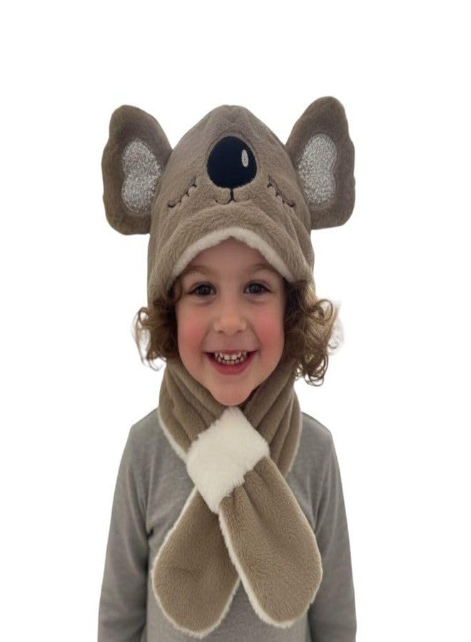 FAMWRAPZ Cartoon Baby Bear Plush Neck Warmer Hat Hood Shawl Scarf Windproof Beanies Cap Comfortable Infant Stuff for Winter Mouse, 2-5 Years - Image 1