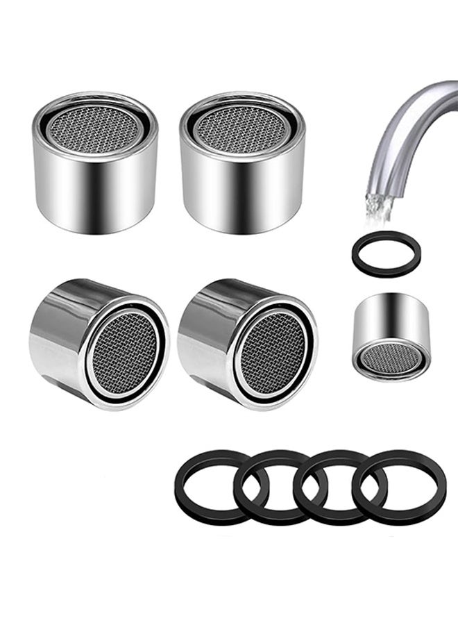 4Pcs Faucet Aerator Replacement Parts Kitchen Sink Aerator Faucet Filter with Brass Shell Housing With Gasket For Kitchen and Bathroom, Chrome - Image 1