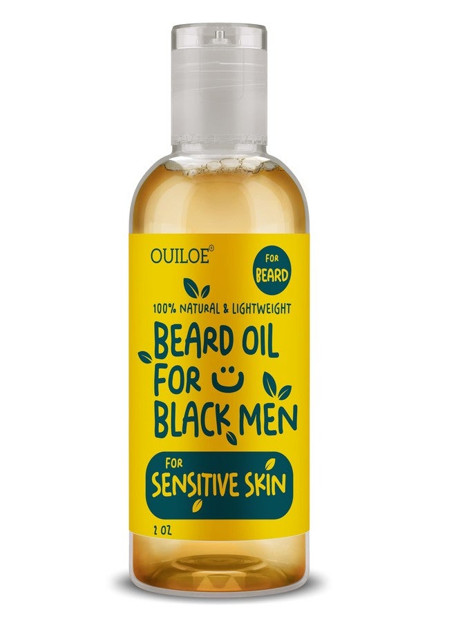 Ouiloe Beard Oil for Black Men with Sensitive Skin - Non Comedogenic Beard Oil - Safe for Acne Prone Skin - Unscented, Soothing, Natural, Lightweight and Non Greasy 2oz - Image 1