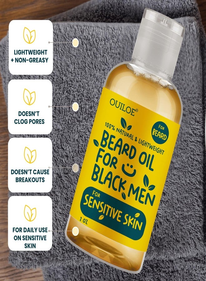 Ouiloe Beard Oil for Black Men with Sensitive Skin - Non Comedogenic Beard Oil - Safe for Acne Prone Skin - Unscented, Soothing, Natural, Lightweight and Non Greasy 2oz - Image 5