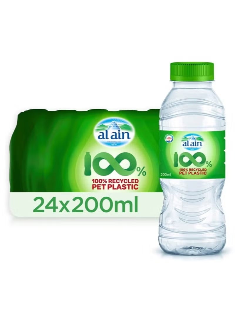 Al Ain Recycled PET Bottled Water 200ml x 24 Pack Eco-Friendly Hydration - Image 1