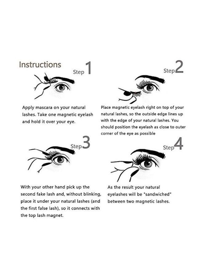 NIBEMINENT 8-Piece Magnetic Eyelash Set Black