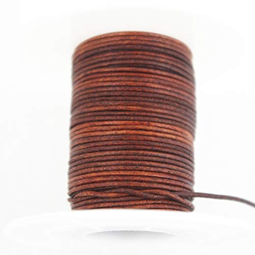 Glory Qin Dressed Brown Soft Round Genuine Jewelry Leather Cord Leather Rope (1mm 10 Yards) - Image 3