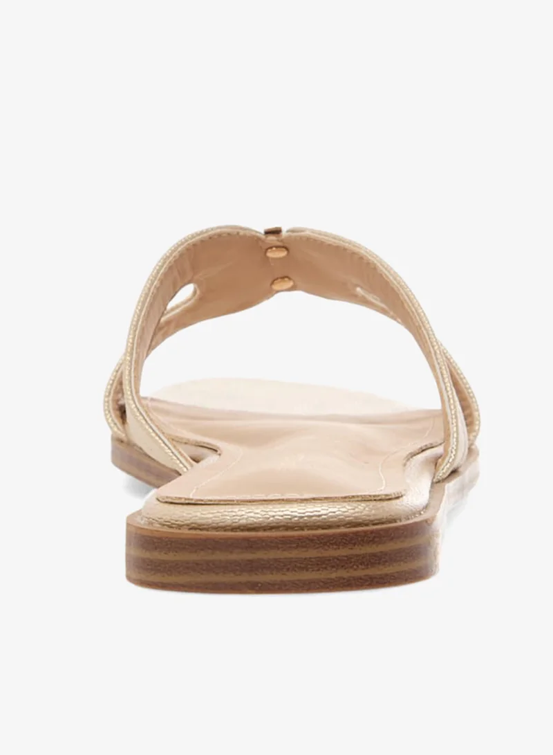Flora Bella By Shoexpress Textured Slip-On Sandals