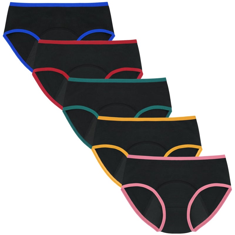 Geronmine Teen Girls Period Panties For Heavy Flow High Absorbency First Period Starter Underwear Menstrual Leakproof Briefs (US, Age, 12 Years, 14 Years, Multicolor-G2) - Image 1