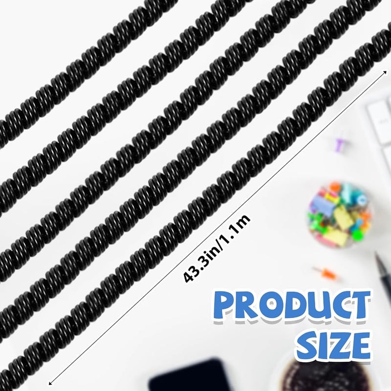 Frienda 10 Pcs Spiral Cable Protector, Black, Charger Protective Cover, Phone USB, Pet Biting Prevention, DIY Fun, 43 Inch - Image 2