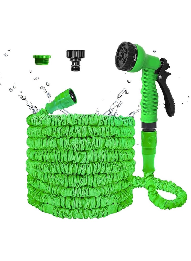 Festive Gallery Flexible Garden Hose, 3 Time Expandable, 7 Function Spray Gun, No Kink, No Twist, Light Weight, Retractable Hose, Watering Kit, Hose Kit, for Garden, Patio, Car Washing. 50 Foot. - Image 1
