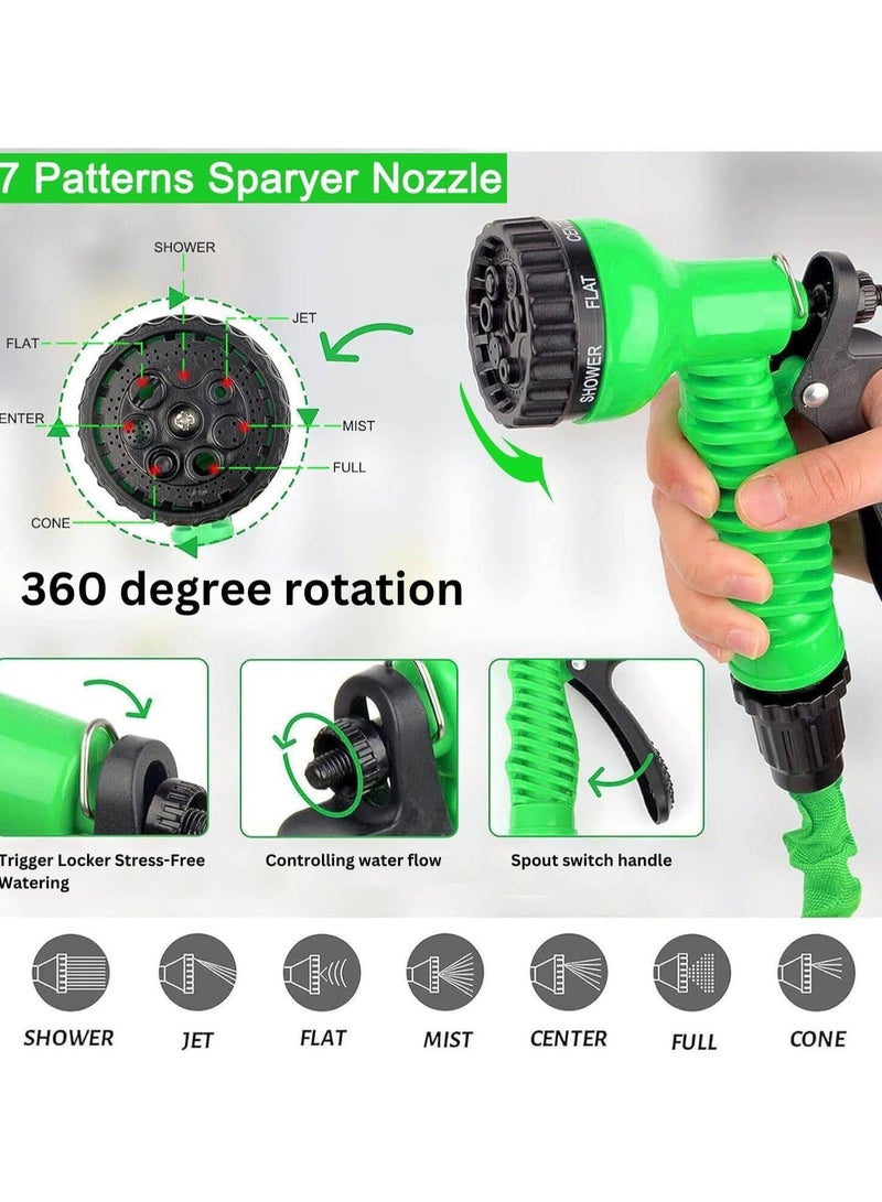 Festive Gallery Flexible Garden Hose, 3 Time Expandable, 7 Function Spray Gun, No Kink, No Twist, Light Weight, Retractable Hose, Watering Kit, Hose Kit, for Garden, Patio, Car Washing. 50 Foot. - Image 2