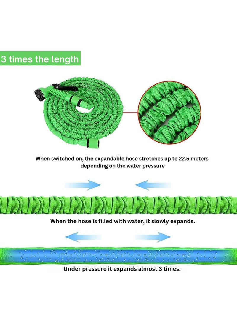 Festive Gallery Flexible Garden Hose, 3 Time Expandable, 7 Function Spray Gun, No Kink, No Twist, Light Weight, Retractable Hose, Watering Kit, Hose Kit, for Garden, Patio, Car Washing. 50 Foot. - Image 5