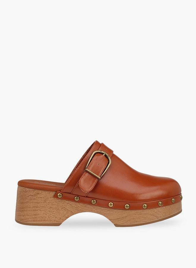 Surestep Women Buckle Detail Block Heel Mules - Image 3