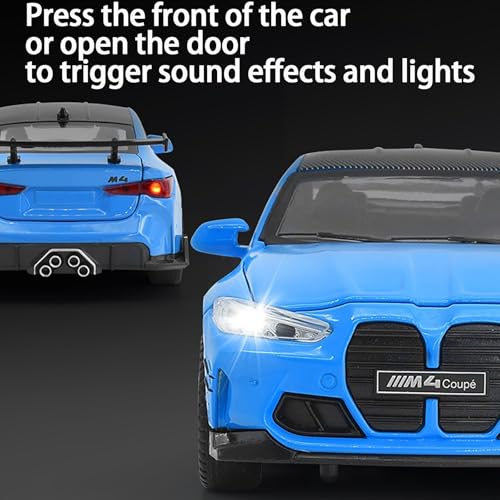ERBADIHAGO Toy Cars Compatible for M4M Performance Parts 132 Metal Model Car Pull Back Car Toys with Light and Sound Toys Car Collectible Model for Children Age 3 Year Old Blue - Image 5