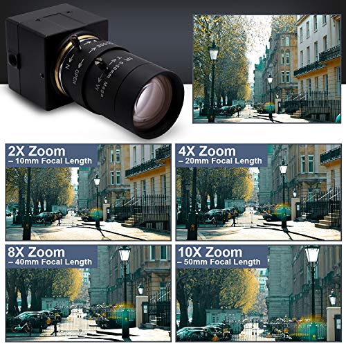 SVPRO USB Webcam with Zoom Lens 5-50mm, 10X Optical Zoom Manual Focus,High Resolution 3264x2448,Sony IMX179 Sensor,USB HD Computer Camera for Windows MAC Linux Android - Image 3