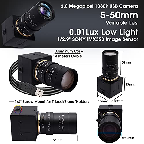 SVPRO USB Webcam with Zoom Lens 5-50mm, 10X Optical Zoom Manual Focus,High Resolution 3264x2448,Sony IMX179 Sensor,USB HD Computer Camera for Windows MAC Linux Android - Image 5