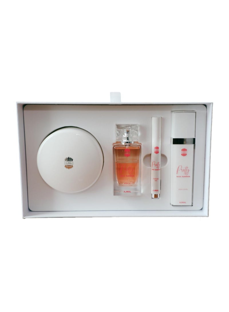 Ajmal Pretty Misk Rumman Powder 75 gm Body Oil Spray 100 ml Perfume Oil 6 ml Body Lotion 100 ml - Image 2