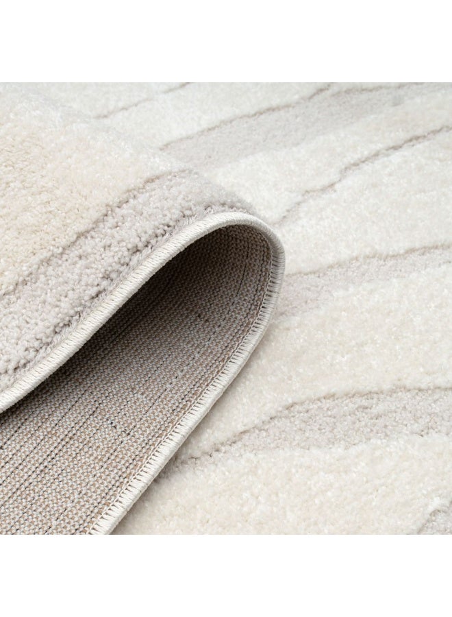 DANUBE HOME La Perle Modern Abstracts Rug | Washable Modern Rugs Style | Polypropylene + Polyester Area Rug Floor Covering | Indoor Carpet For Living Room Dining Bedroom 240X340cm-White - Image 5