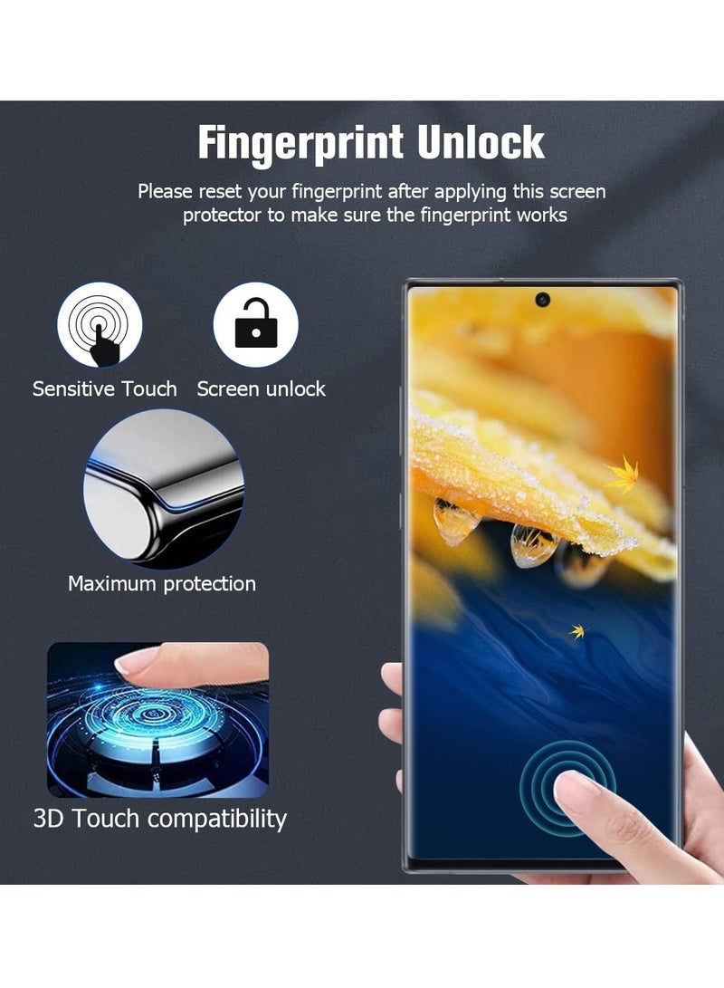 BORTONY Tempered Glass Screen Protector for Samsung Galaxy S23 Ultra 5G 6.8 Inch, Ultrasonic Fingerprint Support 3D Curved Anti Scratch HD Clear 9H Hardness Galaxy S23 Ultra Screen Protector - Image 3
