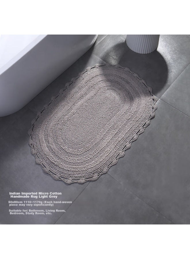 Amarelle Pure Cotton Non-slip Bathroom Mat, Mat08 Light Gray - Image 1