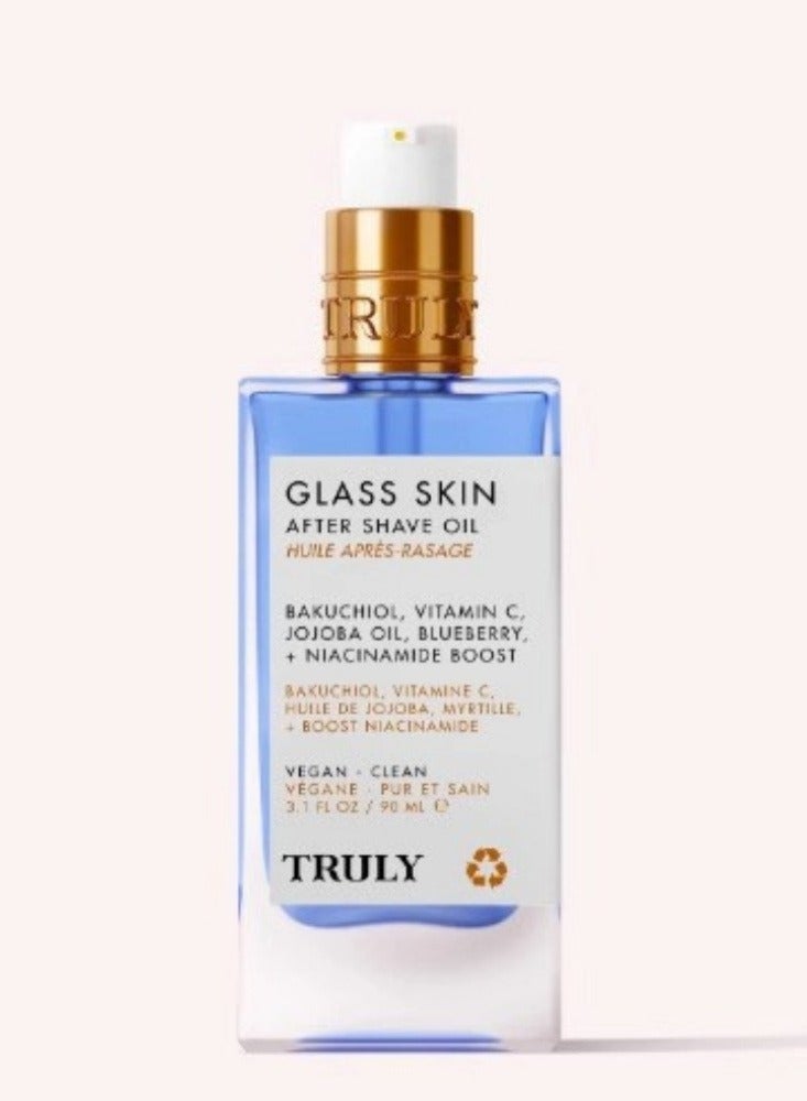 Truly Truly Glass Skin Shave Oil - Razor Bumps Treatment for Women, After Shave Oil For Women and Ingrown Hair Treatment for Bikini Area. After Shave for Women and Razor Bump Treatment - 3.1 OZ