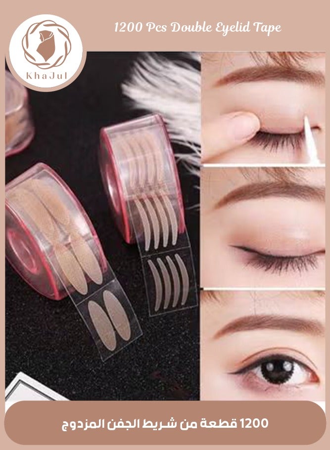 1200PCS Transparent Waterproof Double Eyelid Tape, Double Sided Tape for Students and Lazy People Natural and Unnoticeable Effect (Clear) - Image 1