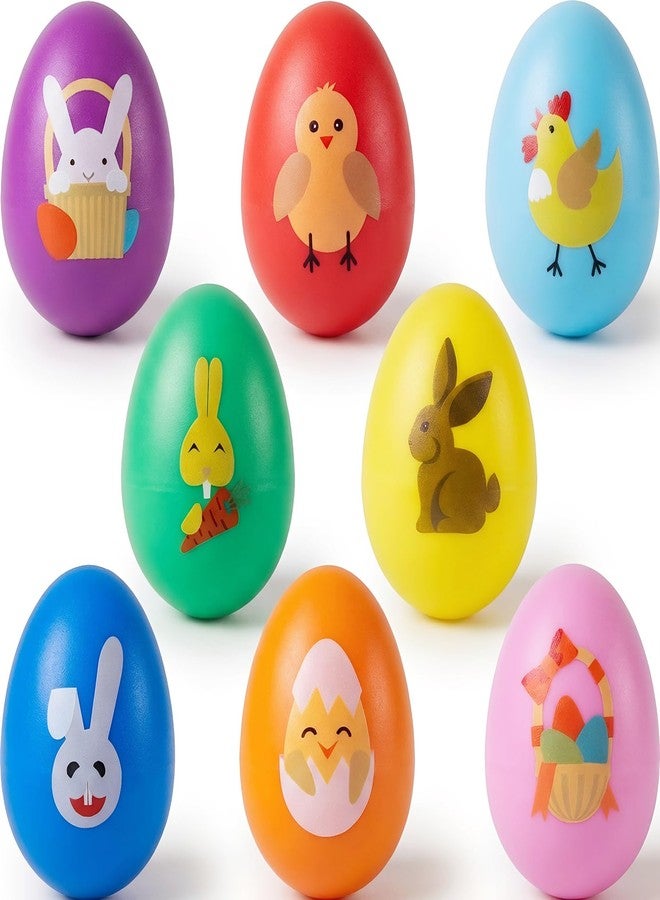 Menzcci 8 Pack Easter Plastic Shake Eggs Percussion Musical Maracas Easter Egg Shakers for Kids Toddlers Easter Basket Stuffers Egg Fillers Party Favors Gifts - Image 1
