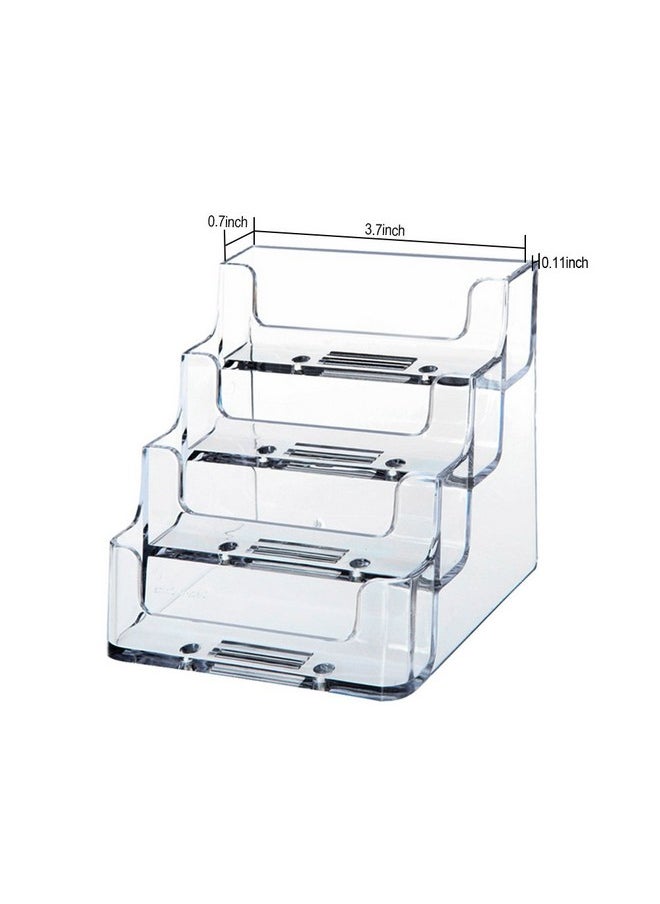 Heqishun 2 Pack Transparent 4-Tier Business Card Holder Acrylic Card Display Desk Stand Holder  - Image 5