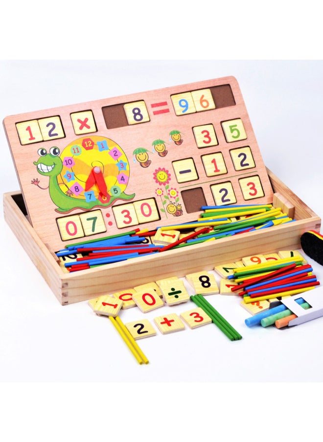 Multi-function Counting Stick Clock Digital Learning Box JJW02 Color Computing Game Box Early Education Toy 0.7-Color:Snail Clock