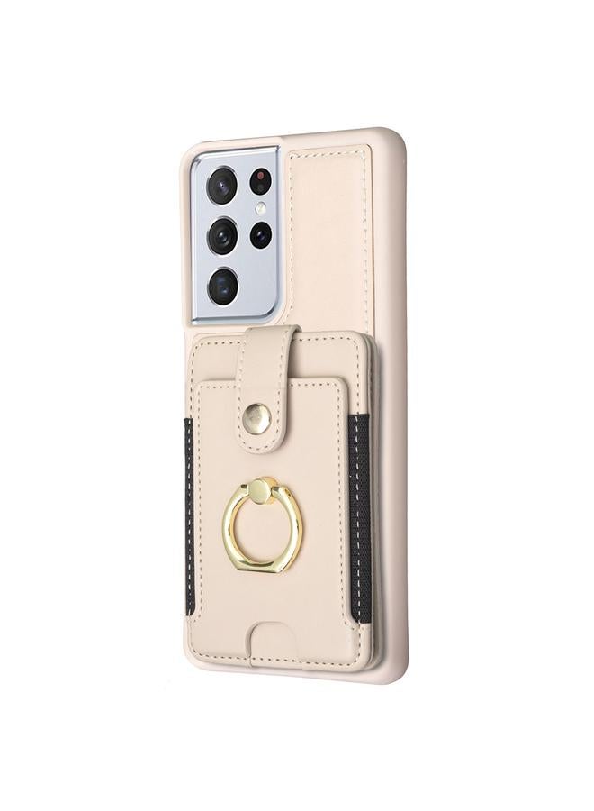 اس-توب جراب لهاتف Samsung Galaxy S21 Ultra 5G BF27 مزود بحلقة معدنية وحقيبة بطاقات وحافظة هاتف - Image 2